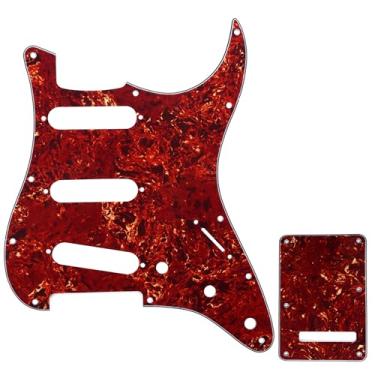 Imagem de Musiclily Kit Escudo SSS Pickguard Com Tampa Traseira para Guitarra Fender EUA/Mexicana Made Stratocaster Standard Estilo Moderno, 4 Camadas Vintage Tortoise