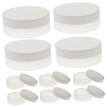 Imagem de 10 unidades Caixas de creme Caixa de pó solto Mini recipientes com tampas Amostras de maquiagem Frasco de creme vazio Frascos recarregáveis ​​Recipientes de cosméticos com tampas Viagem Plástico Acríl