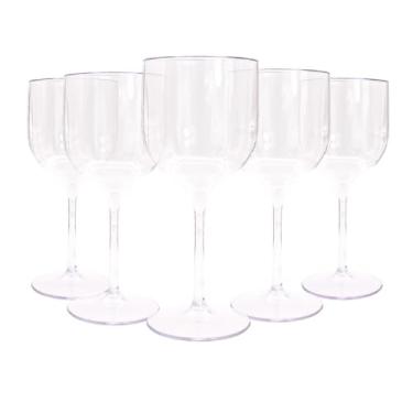 Imagem de Genérico, Taças De Vinho De Acrílico Cristal 260ml 15 Unidades Drinks Premium Festas, Tinto, Suave, Seco