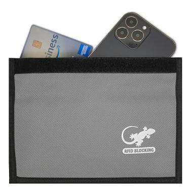 Imagem de Bolsa Faraday, antirastreamento, GPS RFID, bloqueador de sinal de carro, bolsa protetora para celular, chave de carro, privacidade de dados, segurança de dispositivo eletrônico (prata - NYLON)