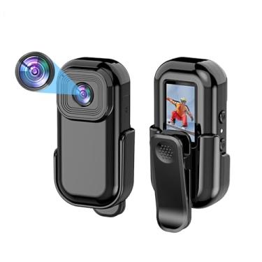 Imagem de Mini Câmera de Ação 1080P, Portátil e Vestível, Câmeras de Ação à Prova D'água Com Estabilização, Lente Zoom FOV de 154 °, Câmera Externa para Esportes Subaquáticos, Bicicleta,