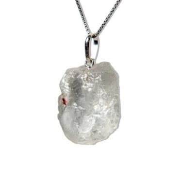 Imagem de Colar Topázio Branco Bruto Natural Pino Prata 950 Pedra 2025 - Cristai