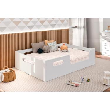 Imagem de Cama Infantil Casal Montessoriana Maria100% Mdf P/Colchão 1.88 x 1.38 Cm -Branco
