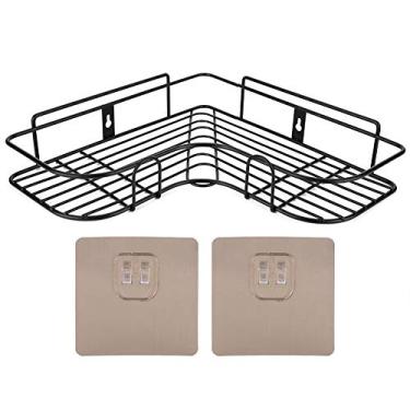 Imagem de Prateleira de Canto para Banheiro, Sem Perfuração, Rack de Armazenamento de Ferro Resistente, Com Adesivo Poderoso, Economia de Espaço, para Armazenamento de Produtos de Higiene