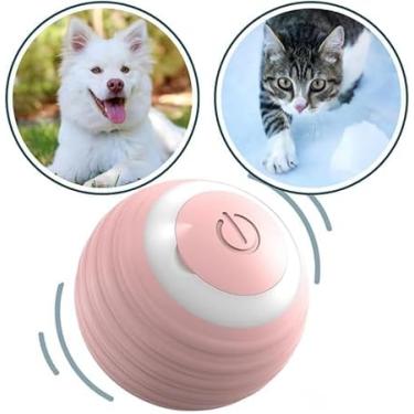 Imagem de Bola Elétrica Inteligente Pet, Bola USB, Brinquedo Pet Gato Cachorro, Bolinha Giratória que Mexe Sozinha Pet (Rosa)