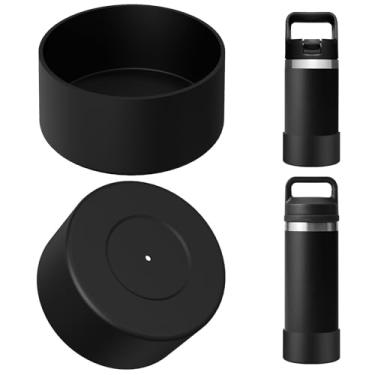 Imagem de Linkidea Bota para garrafa de água compatível com YETI Rambler Jr. Kids 340 g, Rambler 340 g/510 g, Yonder 567 g/740 g, protetor de silicone antiderrapante para garrafa (preto/pacote com 2)