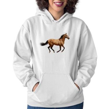 Imagem de Moletom Feminino Cavalo Correndo - Foca na Moda, Branco, P