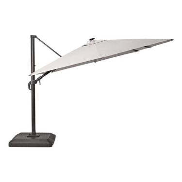 Imagem de Ombrelone Guarda Sol Lateral Retangular 4x3m Bege Base E Led