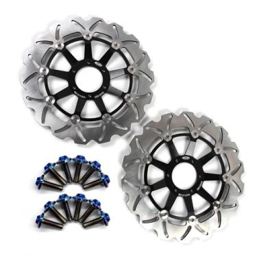 Imagem de Discos de freio dianteiros flutuantes com parafusos de montagem para Honda CBR600F4 1999-2000, CBR600F 2003, Crossrunner 800 2011-2014, VFR800 1998-2011, VTEC 02-13, acessórios de motocicleta pretos