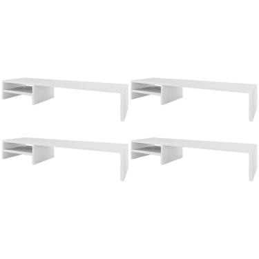 Imagem de Kit 04 Suportes Para Monitor Stand Home Office Lap 90 Cm L03 Branco - Lyam