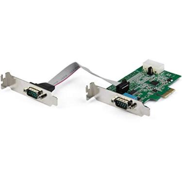 Imagem de StarTech. Placa adaptador serial PCI Express RS232 de 2 portas - Placa controladora de host serial PCIe RS232 - PCIe para Serial DB9 - 16950 UART - Placa de expansão de perfil baixo - Windows, macOS, Linux (PEX2S953LP)