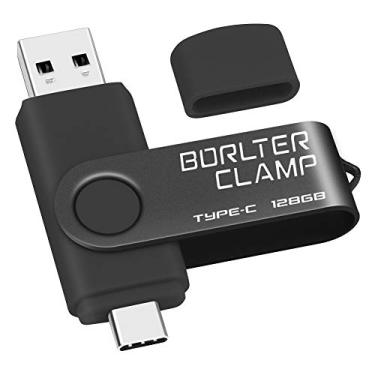 Imagem de Pen drive USB tipo C 128 GB, porta dupla BorlterClamp USB C 3.0 Jump Drive para smartphones Android Samsung Galaxy S10/S9/S8/Note 9, LG, Huawei, tablets e computador (preto)
