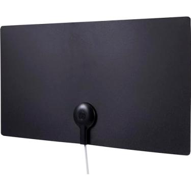 Imagem de GE Antena de TV digital HD interna ultra Edge, antena de TV inteligente de longo alcance, design fino reversível preto e branco, suporta Smart TV 4K HD VHF UHF, cabo coaxial HDTV de 1,8 m, 11264