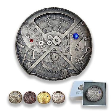 Imagem de UD 7-in-1 Roulette Dice Spinner Dice DND Dice Dungeons and Dragons Metal Hollow Role Playing Dice D4, D6, D8, D10, D12, D20 and D% with Gift Box for Shadowrun, Pathfinder, and RPG Dice Games