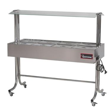 Imagem de Buffet Aquecido Gastromaq Cromado 8 Cubas Tampa Inox Cobertura Vidro 127v Bte 8 St G2 Cr Iv