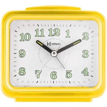 Imagem de Relógio Despertador Branco Dois Alarme Super Alto Pilha Amarelo - Amarelo