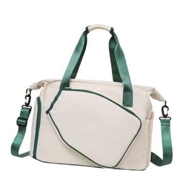 Imagem de simhoa Bolsa de tênis Bolsa de badminton Alça de ombro ajustável removível esportiva estilosa, Bege