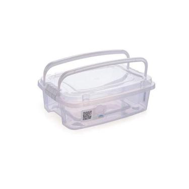 Imagem de Caixa organizadora Gran Box baixa C/alça e trava cristal 8337 1,5L Pla