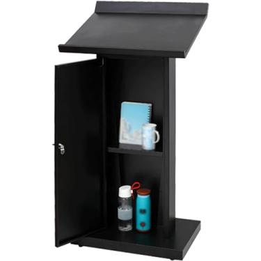 Imagem de Discurso Pódio Púlpitos Tilt Desktop Pódios De Ferro Chão Adicionar Porta E Trava Suporte De Pódio Mesa De Recepção Professor Pódios Moda