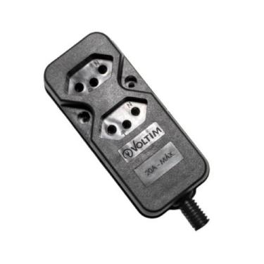 Imagem de Tomada Barra Dupla 20A 2P+T Preta Reforçada - VOLTIM