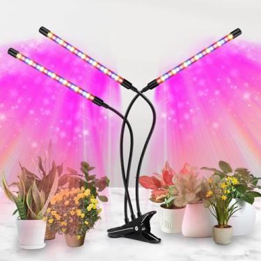 Imagem de LED Grow Light Zyzykeji 3 cabeças: vermelho, azul, branco, espectro co