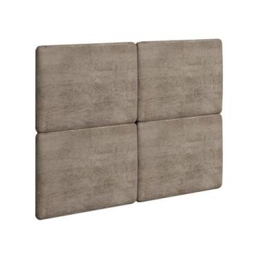 Imagem de Painel Estofado Solteiro San Miguel Rufato Animalle Chocolate - MOVEIS