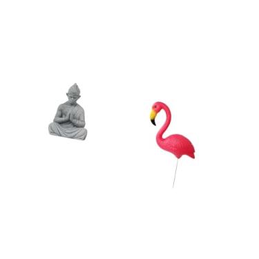 Imagem de Fenteer Escultura de Jardim de Flamingo de Buda Sun Wukong, Miniatura, Ornamento Colecionável para Pátio de Hotel, Quintal, Feriado, Fada Da Primavera