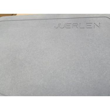 Imagem de JUERLEN Pacote com 2 tapetes de chuveiro de terra de diatomáceas, tapete de banho de pedra, tapete de banho rígido antiderrapante super absorvente de secagem rápida para banheiro piso de chuveiro, 61