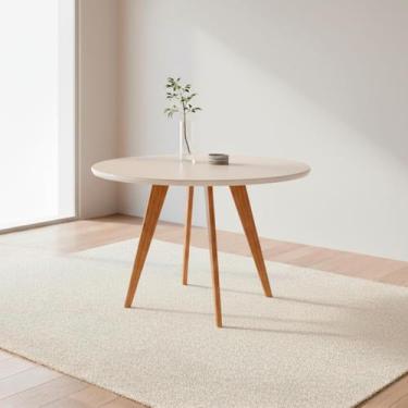 Imagem de Mesa para Sala de Jantar Redonda 109cm com Vidro Acerola - Cimol