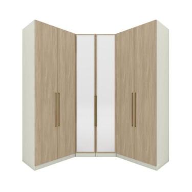 Imagem de Guarda Roupa Canto Closet 6 Portas 3 Gavetas Areia/Jequitibá - Henn