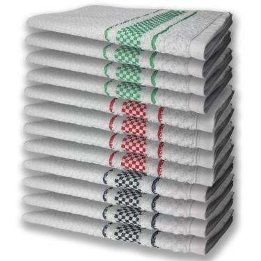 Imagem de 12 Panos De Prato Atoalhado Felpudo Premium Pr+vm+vd