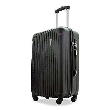 Imagem de Mala De Viagem Grande 32Kg Para Despachar Rodas 360 Giratória De Material ABS Fibra Rígida Leve Tamanho G Resistente (Preta A2G)