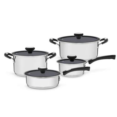 Imagem de Jogo De Panela Ceramic 4 Peças Em Aço Inox Tramontina Prata