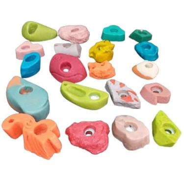 Imagem de Kit Garras de Escalada, Kit Misto Padrão 20 Agarras de Escalada Coloridas Médias E Pequenas Parede de Escalada Boulder