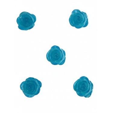 Imagem de Kit 50 Sabonetes Decorativos Rosa em Glicerina Perfumados Essência Mamãe Bebê Lembrancinhas para Aniversário, Batizado, Chá de Bebê e Eventos Azul Translúcido