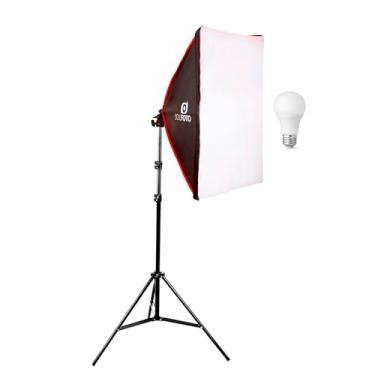 Imagem de Sou Foto | Kit UNO Softbox 50x70cm com Lâmpada LED 9W e Tripé 2m para Estúdio Fotográfico