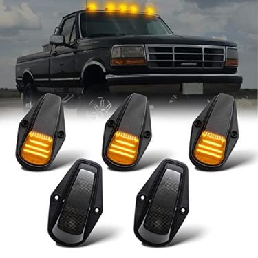 Imagem de R&F Auto 5 peças de luzes LED fumê para teto de cabine compatível com F150 F250 F350 (1984-1996) /F'ord F-Series Super Duty (1988-1997) pickup caminhões teto lâmpadas de corrida