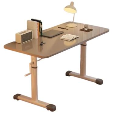 Imagem de Mesa de pé manual, altura da manivela ajustável para computador 80 * 60 cm 100 * 60 cm 120 * 60 cm Faixa de elevação 63-90 cm em forma de I pernas de mesa de aço carbono estação de trabalho de