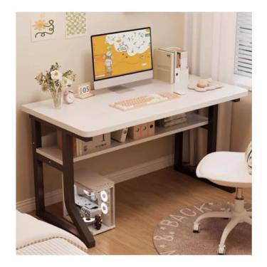 Imagem de Mesa de computador com compartimento de armazenamento, vigas reforçadas para escritório em casa, mesa de estudo para trabalho e armazenamento eficientes D 60 x 50 x 75 cm