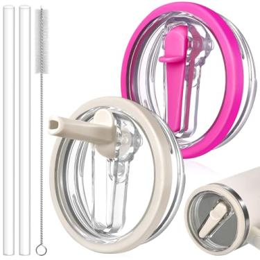 Imagem de ANTAND Pacote com 2 tampas à prova de vazamento para Stanley H2.0 Quencher de 850 g, tampa de canudo sem derramamento, substituição para acessórios de copo Stanley de 850 g, tampa de canudo de