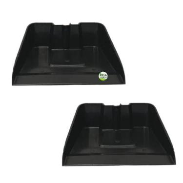 Imagem de Kit 2 Unidades Pá de Lixo Pazinha Coletora Plástica Preto SEM CABO Par