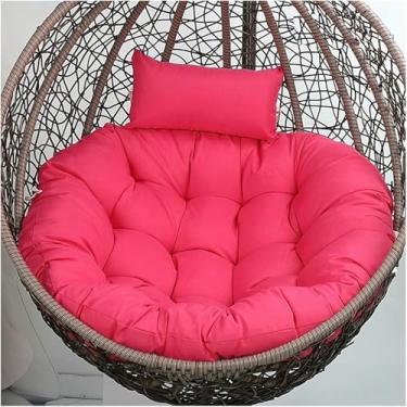 Imagem de Almofadas para cadeira suspensa em formato de ovo, almofada macia e confortável, lavável, com encosto de cabeça, para assento em cesto suspenso