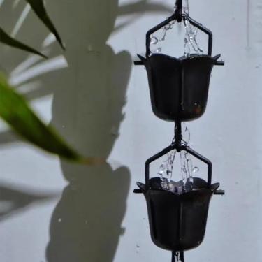 Imagem de Correntes De Calha De Chuva Correntes De Calha De Chuva Copos De Derramamento, Extensão De Correntes De Calha De Chuva De Estilo Japonês, Corrente Guia De Drenagem Decorativa, 100cm (3.3ft)