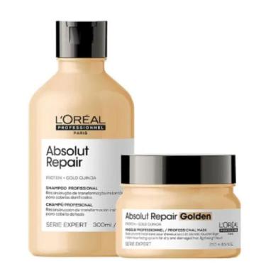 Imagem de Kit Loréal Absolut Repair Gold Quinoa Sh + Másc Finos Peq - Loréal Pro
