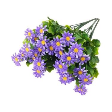 Imagem de Buquê De Flores Artificiais Margaridas De 33cm, Plantas Falsas Para De