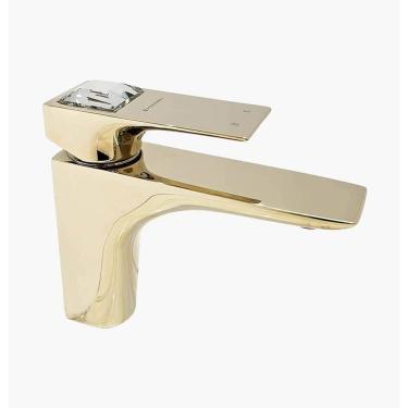 Imagem de Torneira para Banheiro Monocomando Bica Baixa Crystal Baixa Konnen Metais Dourado