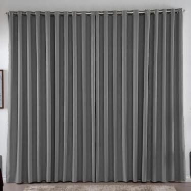 Imagem de Cortina 4,00x2,80 Metros Blackout Blecaute Cinza Corta Luz E - Congrat