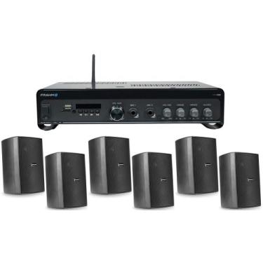 Imagem de COMP Kit Som Ambiente Amplificador Slim 3200 + 3 Pares de Caixas de So
