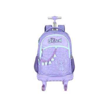 Imagem de Mochila Stitch Rodinhas Kids Disney Viagem Meninas Escolar Cor:Rosa - 