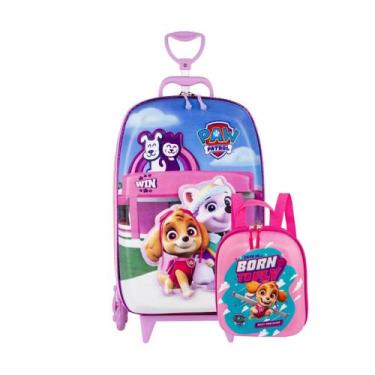 Imagem de Kit Mochila Rodinhas Lancheira Patrulha Canina 3D Infantil - Maxtoy By